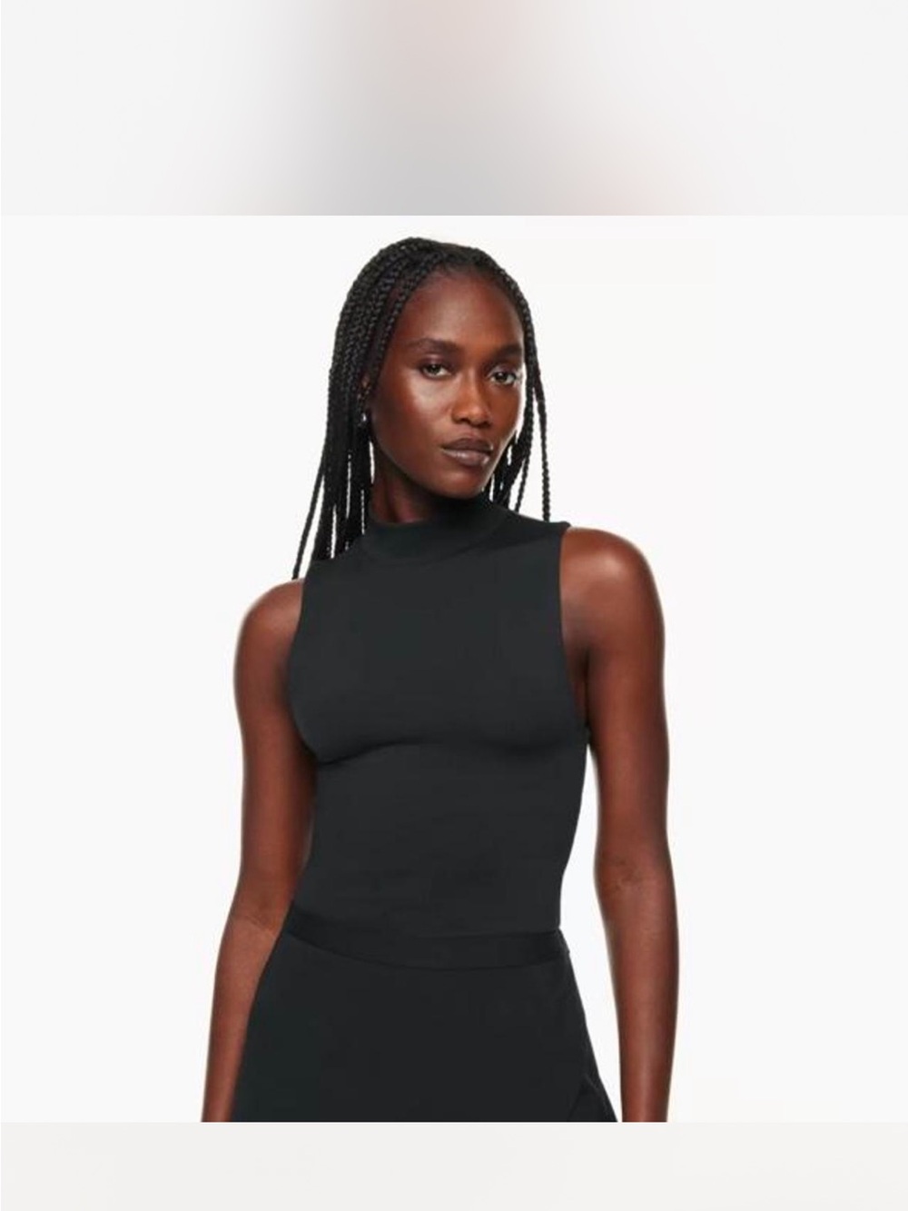 Babaton Contour Black Mock-Neck Sleeveless Tank size XL